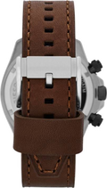 Fossil Retro Traveler Chronograph White Dial Brown Leather Strap Watch for Men - CH2886