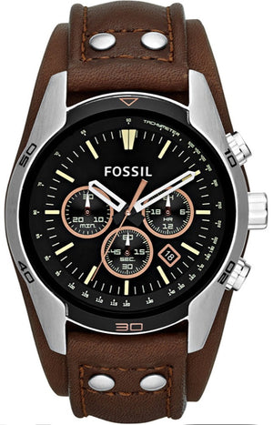  Shop Authentic Fossil Coachman Chronograph Black Dial Brown Leather Strap Watch for Men - CH2891 - Luxxuri