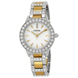  Shop Authentic Fossil Jesse Crystals White Dial Two Tone Steel Strap Watch for Women - ES2409 - Luxxuri