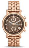  Shop Authentic Fossil Boyfriend Chronograph Brown Dial Rose Gold Steel Strap Watch for Women - ES3494 - Luxxuri