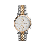  Shop Authentic Fossil Boyfriend Chronograph White Dial Two Tone Steel Strap Watch for Women - ES3840 - Luxxuri