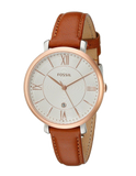  Shop Authentic Fossil Jacqueline White Dial Brown Leather Strap Watch for Women - ES3842 - Luxxuri