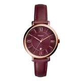  Shop Authentic Fossil Jacqueline Burgundy Dial Burgundy Leather Strap Watch for Women  - ES4099 - Luxxuri