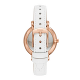  Shop Authentic Fossil Jacqueline Quartz Mother of Pearl White Dial White Leather Strap Watch for Women - ES4579 - Luxxuri