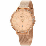  Shop Authentic Fossil Jacqueline Quartz Rose Gold Dial Rose Gold Mesh Strap Watch for Women - ES4628 - Luxxuri