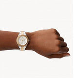  Shop Authentic Fossil Stella Sport Multifunction Silver Dial Two Tone Steel Strap Watch for Women - ES5107 - Luxxuri