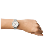  Shop Authentic Fossil Jacqueline Multifunction Moonphase White Dial Silver Steel Strap Watch for Women - ES5164 - Luxxuri