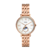  Shop Authentic Fossil Jacqueline Analog Moonphase Mother of Pearl White Dial Rose Gold Steel Strap Watch for Women - ES5165 - Luxxuri