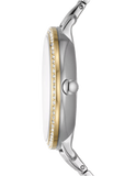  Shop Authentic Fossil Jacqueline Analog Moonphase Mother of Pearl White Dial Two Tone Steel Strap Watch for Women - ES5166 - Luxxuri