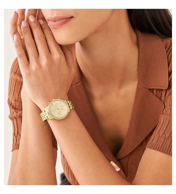  Shop Authentic Fossil Neutra Chronograph Gold Dial Gold Steel Strap Watch for Women - ES5219 - Luxxuri