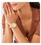  Shop Authentic Fossil Neutra Chronograph Gold Dial Gold Steel Strap Watch for Women - ES5219 - Luxxuri