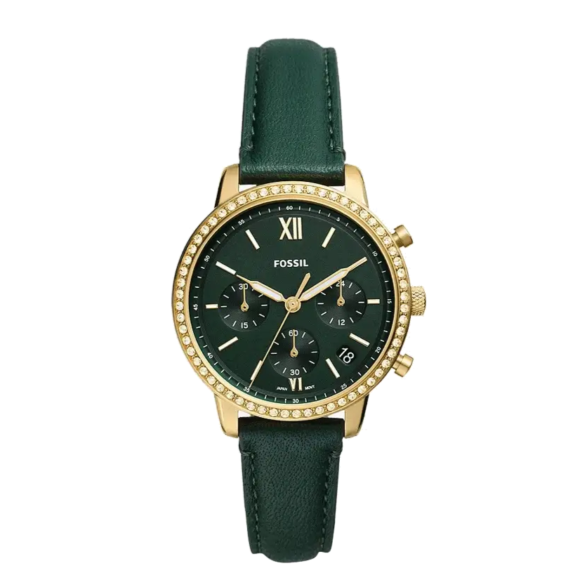  Shop Authentic Fossil Neutra Chronograph Green Dial Green Leather Strap Watch for Women - ES5239 - Luxxuri