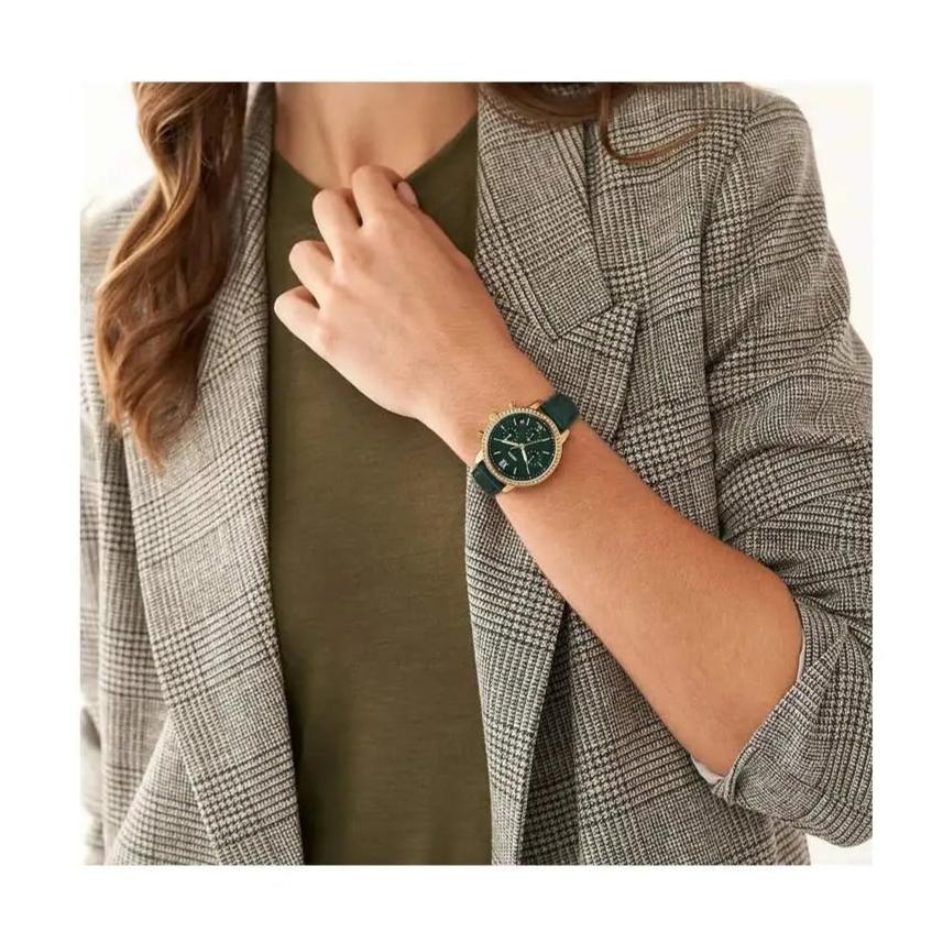  Shop Authentic Fossil Neutra Chronograph Green Dial Green Leather Strap Watch for Women - ES5239 - Luxxuri