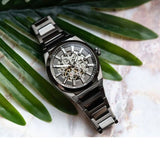  Shop Authentic Fossil Everett Automatic Skeleton Grey Dial Grey Steel Strap Watch for Men - ME3206 - Luxxuri