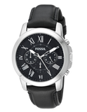  Shop Authentic Fossil Grant Chronograph Black Dial Black Leather Strap Watch for Men - FS4812 - Luxxuri