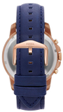  Shop Authentic Fossil Grant Chronograph Blue Dial Blue Leather Strap Watch for Men - FS4835 - Luxxuri