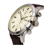  Shop Authentic Fossil Townsman Chronograph White Dial Brown Leather Strap Watch for Men - FS5350 - Luxxuri