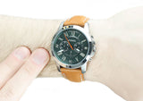  Shop Authentic Fossil Grant Chronograph Green Dial Brown Leather Strap Watch for Men - FS4918 - Luxxuri