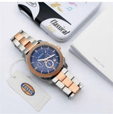  Shop Authentic Fossil Machine Blue Dial Two Tone Steel Strap Watch for Men - FS5037 - Luxxuri