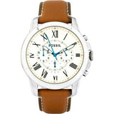  Shop Authentic Fossil Grant Chronograph White Dial Brown Leather Strap Watch for Men - FS5060 - Luxxuri