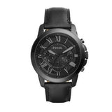  Shop Authentic Fossil Grant Chronograph Black Dial Black Leather Strap Watch for Men - FS5132 - Luxxuri