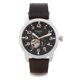  Shop Authentic Fossil Pilot 54 Automatic Black Dial Brown Leather Strap Watch for Men - ME3118 - Luxxuri