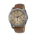  Shop Authentic Fossil Grant Chronograph Brown Dial Brown Leather Strap Watch for Men - FS5214 - Luxxuri