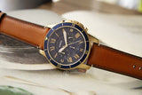  Shop Authentic Fossil Grant Sport Chronograph Blue Dial Brown Leather Strap Watch for Men - FS5268 - Luxxuri
