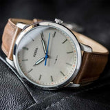  Shop Authentic Fossil Minimalist Off White Dial Brown Leather Strap Watch for Men - FS5306 - Luxxuri