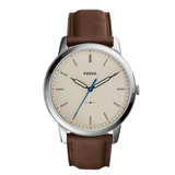  Shop Authentic Fossil Minimalist Off White Dial Brown Leather Strap Watch for Men - FS5306 - Luxxuri