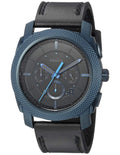 Fossil Machine Chronograph Black Dial Black Leather Strap Watch for Men - FS5361