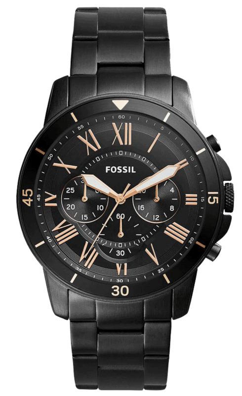  Shop Authentic Fossil Grant Sport Chronograph Black Dial Black Steel Strap Watch for Men - FS5374 - Luxxuri