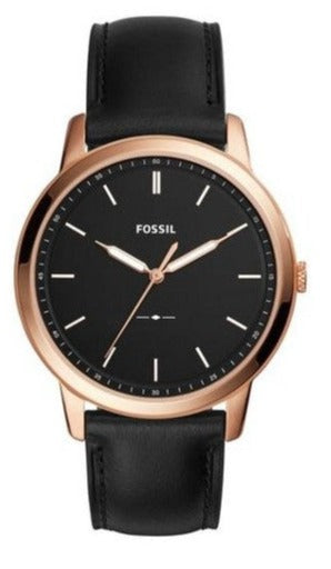  Shop Authentic Fossil The Minimalist Black Dial Black Leather Strap Watch for Men - FS5376 - Luxxuri