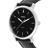  Shop Authentic Fossil The Minimalist Three Hand Black Dial Black Leather Strap Watch for Men - FS5398 - Luxxuri