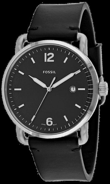  Shop Authentic Fossil The Commuter Black Dial Black Leather Strap Watch for Men - FS5406 - Luxxuri
