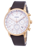  Shop Authentic Fossil Goodwin Chronograph White Dial Brown Leather Strap Watch for Men - FS5415 - Luxxuri