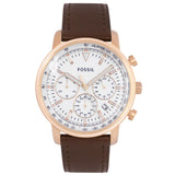  Shop Authentic Fossil Goodwin Chronograph White Dial Brown Leather Strap Watch for Men - FS5415 - Luxxuri