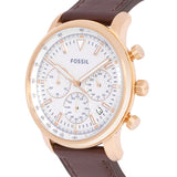  Shop Authentic Fossil Goodwin Chronograph White Dial Brown Leather Strap Watch for Men - FS5415 - Luxxuri