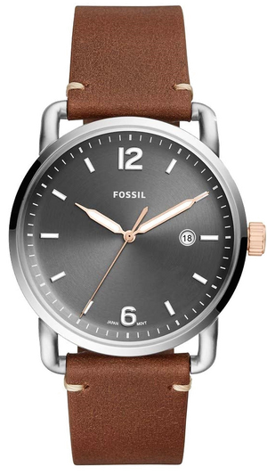  Shop Authentic Fossil Commuter Grey Dial Brown Leather Strap Watch for Men - FS5417 - Luxxuri