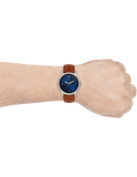  Shop Authentic Fossil The Minimalist 3H Blue Dial Brown Leather Strap Watch for Men - FS5499 - Luxxuri