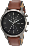  Shop Authentic Fossil Townsman Chronograph Gray Dial Brown Leather Strap Watch for Men - FS5522 - Luxxuri