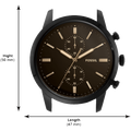 Fossil Goodwin Chronograph Black Dial Black Leather Strap Watch for Men - FS5585
