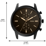 Shop Authentic Fossil Goodwin Chronograph Black Dial Black Leather Strap Watch for Men - FS5585 - Luxxuri
