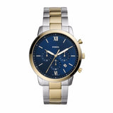  Shop Authentic Fossil Neutra Chronograph Blue Dial Two Tone Steel Strap Watch for Men - FS5706 - Luxxuri