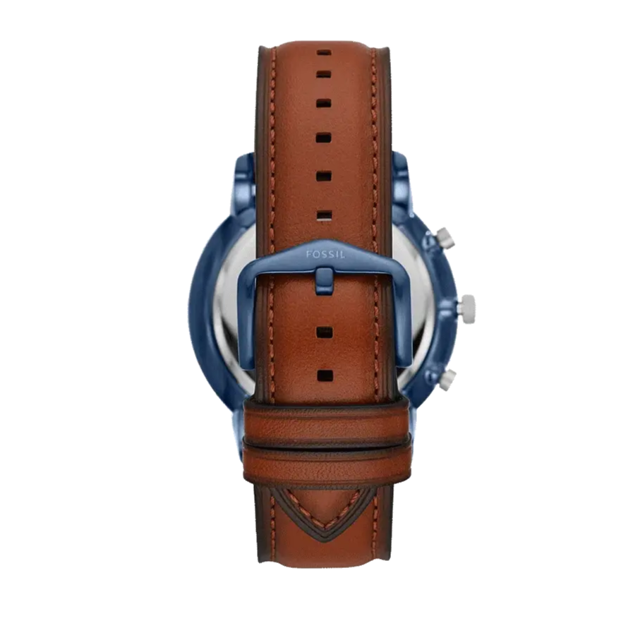 Fossil Neutra Chronograph Blue Dial Brown Leather Strap Watch for Men - FS5791