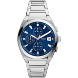  Shop Authentic Fossil Everett Chronograph Blue Dial Silver Steel Strap Watch for Men - FS5795 - Luxxuri