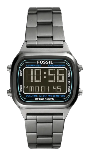  Shop Authentic Fossil Retro Digital Black Dial Black Steel Strap Watch for Men - FS5846 - Luxxuri