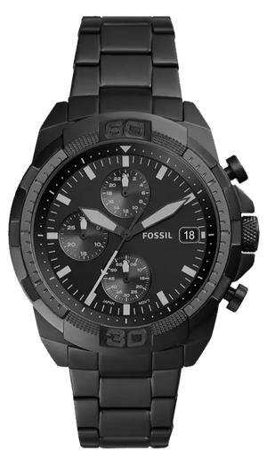  Shop Authentic Fossil Bronson Chronograph Black Dial Black Steel Strap Watch for Men - FS5853 - Luxxuri