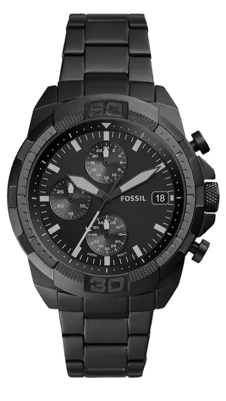  Shop Authentic Fossil Bronson Chronograph Black Dial Black Steel Strap Watch for Men - FS5853 - Luxxuri