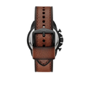 Fossil Bronson Chronograph Black Dial Brown Leather Strap Watch for Men - FS5856